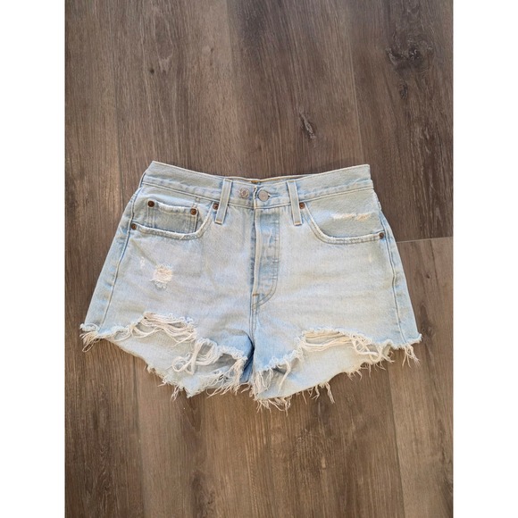 Levi's Pants - Levi's 501 Women's Size 27 Light Wash Distressed Denim Shorts